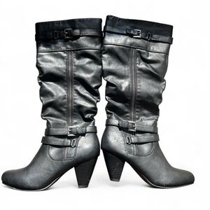 Rampage Charcoal Heeled Boots